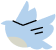 A simple, stylized blue bird icon with book-like lines on its head, suggesting reading or learning.