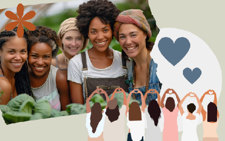 A woman leading a small community group outdoors, representing women-led climate stewardship.